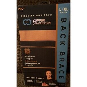 NIB - Pro+ Copper Compression RECOVERY BACK Brace -  L/XL    LARGE - X-LARGE